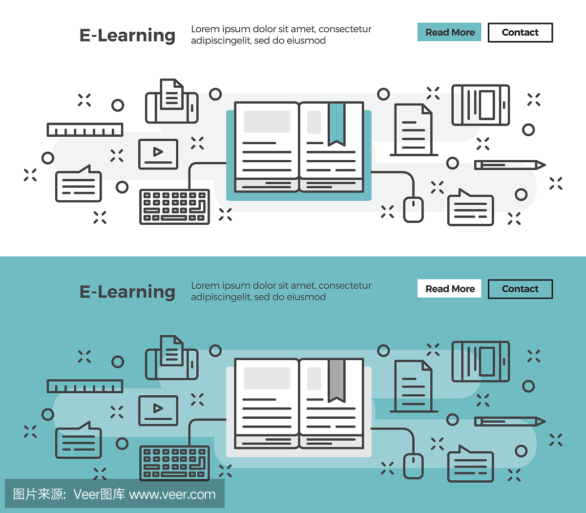 现代平面线设计理念的E-Learning